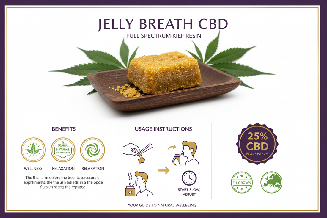 Complete Guide to Jelly Breath 25%|  CBD Full Spectrum Pressed Kief | Premium Resin | EU-GROWN - Benefits and Usage