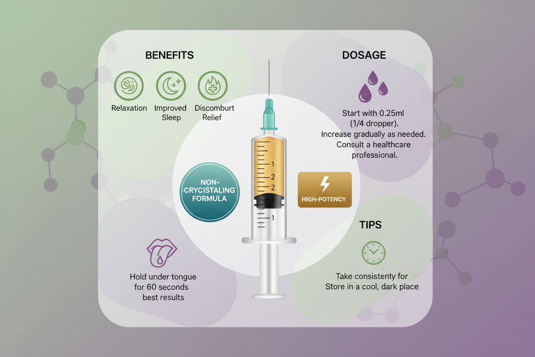 The Ultimate Broad Spectrum | CBD/CBG/CBN Distillate High-Potency | 1ml Syringe | Non-Crystalising Guide - Benefits, Dosage & Tips