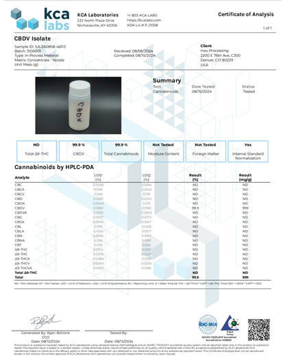 Cannabidivarin (CBDv) Isolate 99.9%