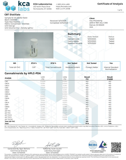 CBT (Cannabitriol) Isolate 97.8% – High-Purity Cannabinoid | 1ml Syringe